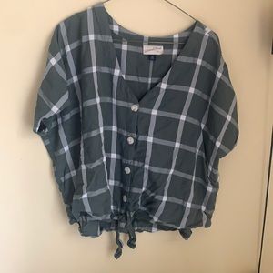 Green Checkered blouse
